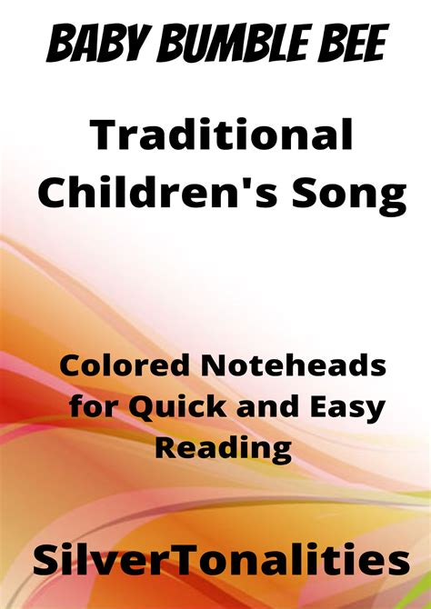 Baby Bumble Bee Beginner Piano Sheet Music with Colored Notation (arr ...
