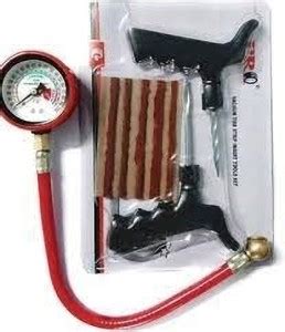 PRIDE As Air Pressure Gauuge(200 PSI) With Puncture Repair Kit Tubeless ...