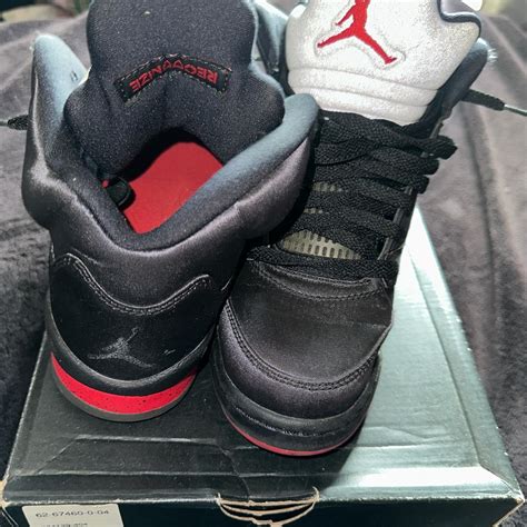 Satin Bred 5s/ Bred 5s Grade School SZ6 condition 6/10 - Depop