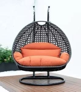 laisha Double Seater Swing Chair with Stand & Cushion Carbon Steel ...