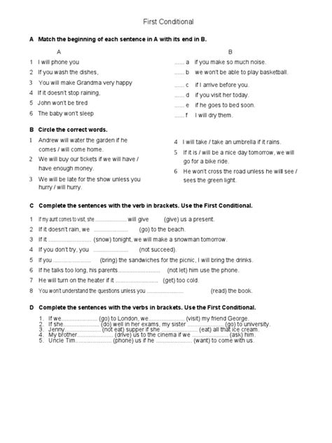 Image result for First Conditional Activity