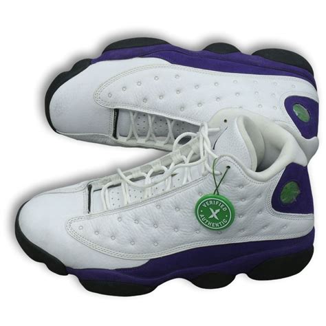 Air Jordan 13 Retro Lakers 414571-105 White Lace-Up Sneaker Mens Shoes ...