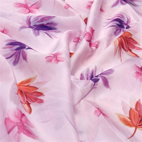 Pink Floral Satin Fabric - Buy Online at FAB VOGUE Studio – FAB VOGUE ...