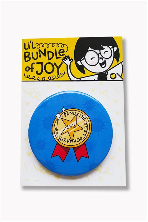Pandemic Survivor Button Badge – Doodleholic