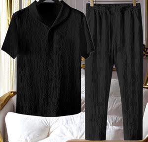 gurukrupa creation Men Self Design Black Night Suit Set Price in India ...