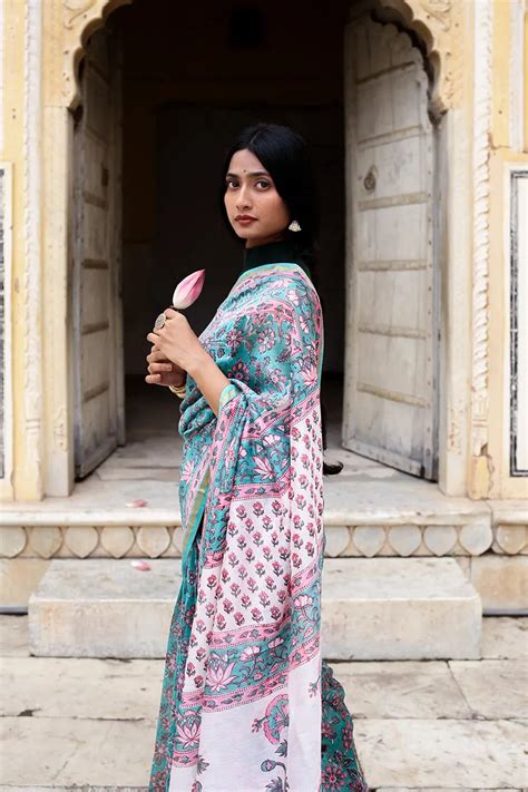 Moora - Hand Block Printed Cotton, Chanderi Silk Sarees Online