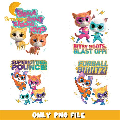 SuperKitties Pounce bundle png, bitsy SuperKitties png – DreamSVG Store