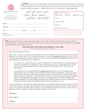 Fillable Online cornucopia Corny Proxy Letter 8-07 - Cornucopia ...