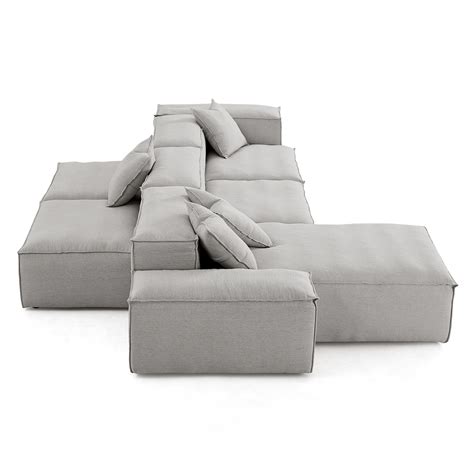 Freedom Modular Gray Double-Sided Affordable Sectional Sofa&Couch ...