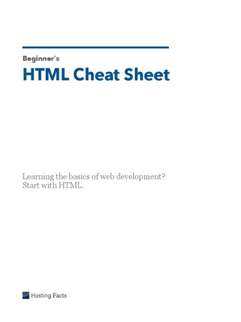 HTML Beginner Cheat Sheet 的图像结果