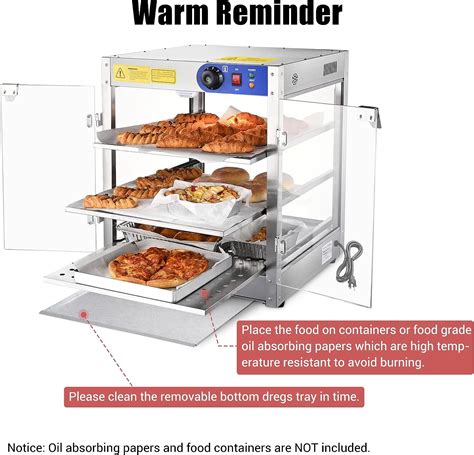 Buy 3-Tier Food Pastry Pizza Warmer Countertop Commercial Display Case ...