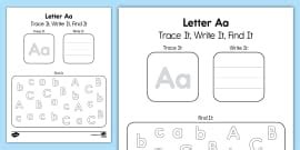 Letter A Worksheet and Activity Pack - Alphabet - Twinkl