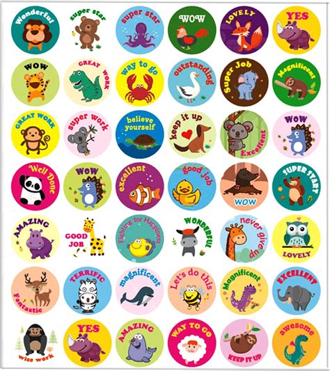 Reward Stickers for Kids Motivational Animal Reward | Ubuy India