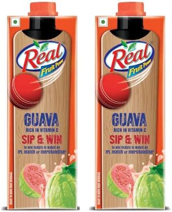 DABUR Real Guava Fruit Juice -1L (Pack Of 2) | Rich In Vitamin C | No ...