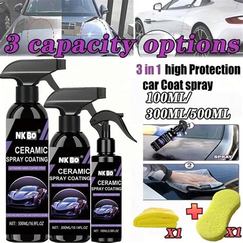 3in1, 500ml Car Ceramic Spray Coating, Fast Coating Car Coating Spray ...