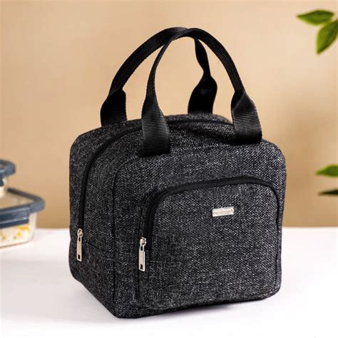 Sustainable Thermal Insulated Jute Lunch Bag Black Online - Premium ...