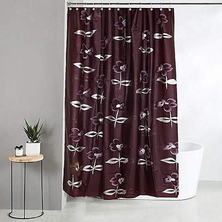 Kuber Industries Checkered Design 7 Feet Shower Curtain with 8 Hooks ...