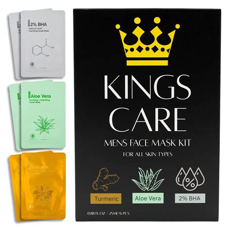 Amazon.com : Kings Care Mens Face Mask Skin Care Kit (6 Pack ...