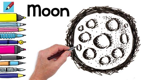 How to Draw the Moon Real Easy - A simple tutorial - YouTube