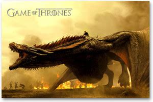 Game of Thrones Wall Poster - Daenerys Targaryen With Dragon - HD ...