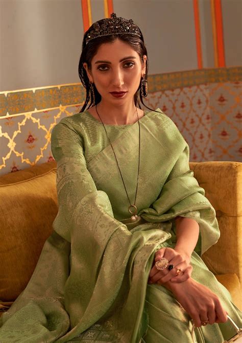 Pure Kanjivaram Silk Lime Green Bridal Saree USA India Online Shopping ...