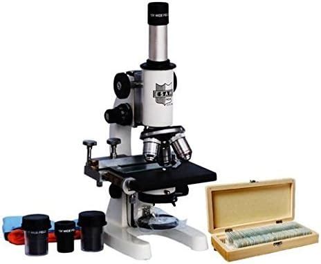 ESAW 2500X Compound Medical Microscope with 100 Prepared Microscopes ...