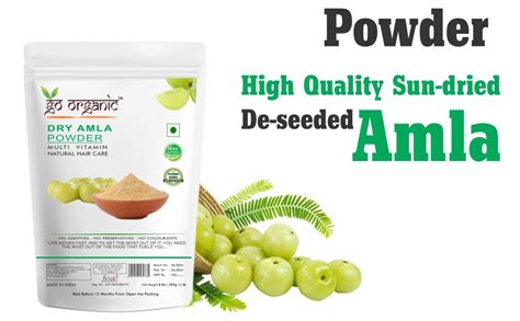 Go Organic Dry amla powder To Grow Long, Strong Hair (250 Grm) : Amazon ...