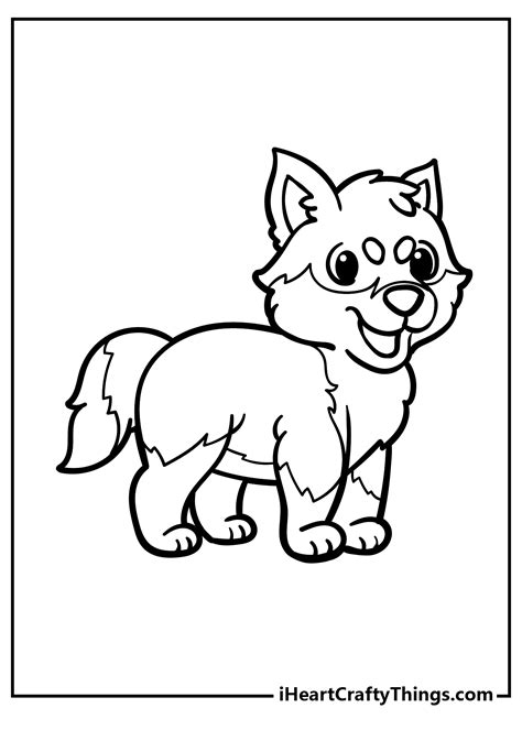 Printable Husky Puppy Coloring Pages