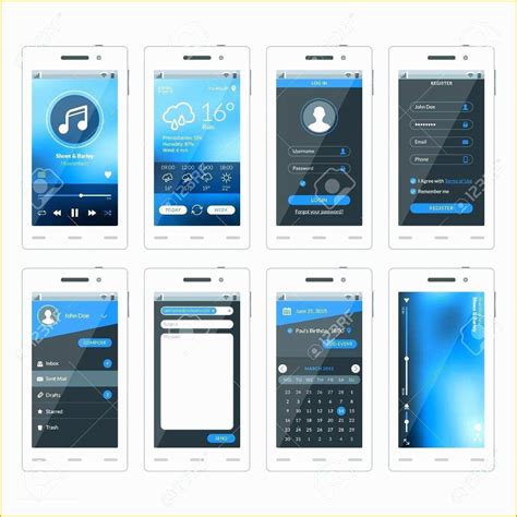 Free Mobile App Templates Of Mobile Screenshots Templates Vector ...