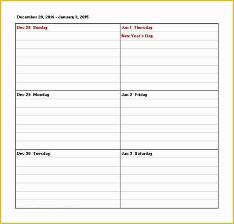 Image result for Weekly Work Schedule Template Free Excel