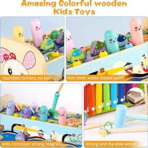Buy MontyMaestro - 7 in 1 Wooden Multipurpose Hit The Mole Toy with ...