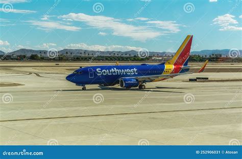 Southwest Airline Airplane at the Tarmac of McCarran International ...