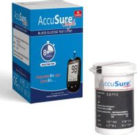 AccuSure Simple Blood Glucose Test Strip - 50 Strips 50 Glucometer ...