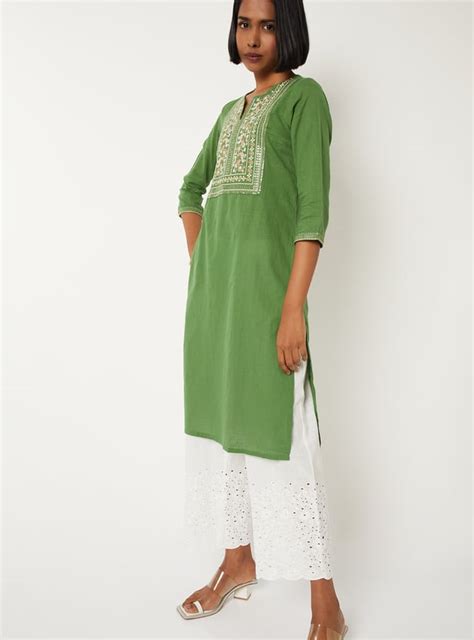 Buy Women Embroidered Straight Kurta Online at just Rs. 599.0 ...