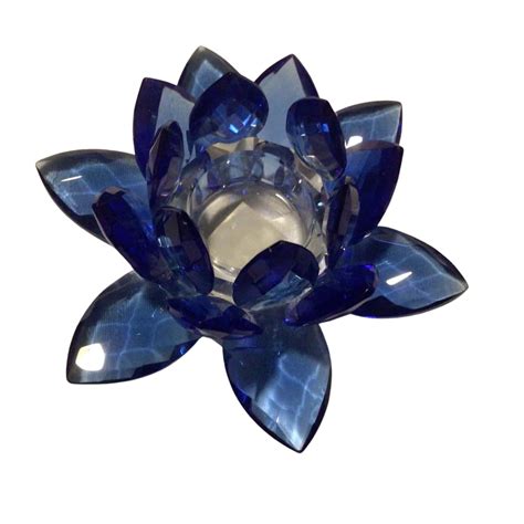 BNIB Mikasa Full Lead Crystal Candle Holder Blue in Display Box (s)