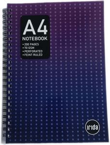 irida Wiro Notebook Perforated Feint Ruled 70 GSM A4 Notebook Ruled ...