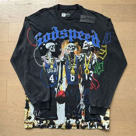 Godspeed USA long sleeve shirt in black and... | Depop