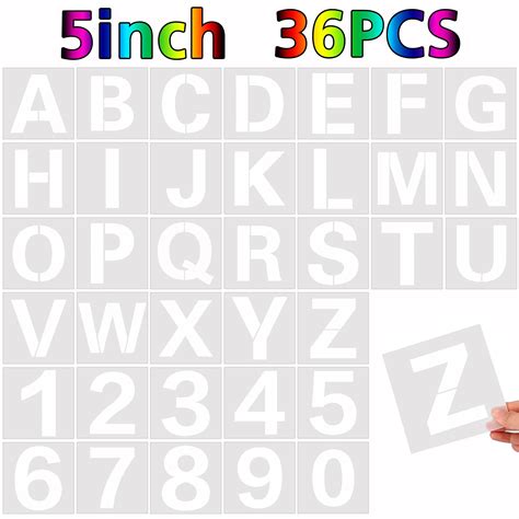 36 Pcs Large Alphabet Letter Stencils and Number Stencils,Reusable ...
