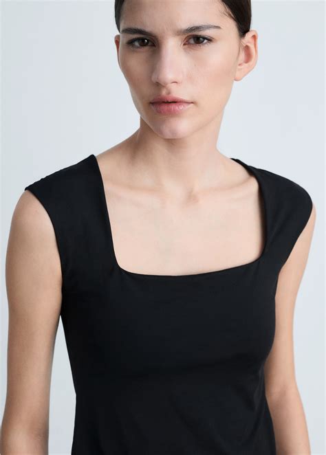 Square-neck strappy top - Women | MANGO USA