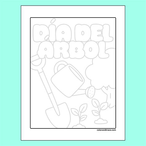 Free Spanish Día del Árbol Tracing Page