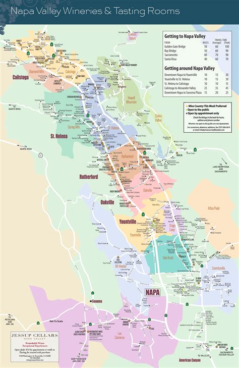 Printable Napa Valley Wine Map