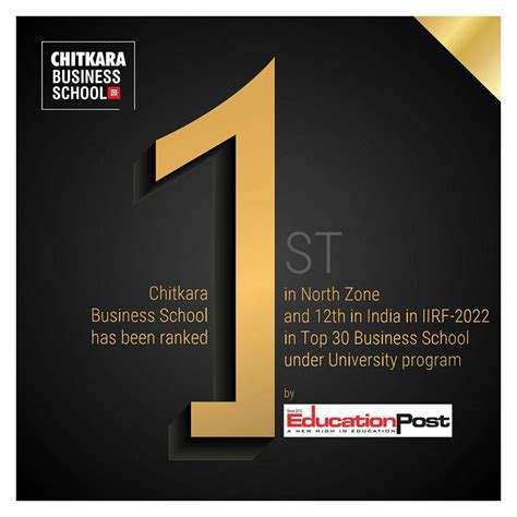 Chitkara Business School ranks 1st in North Zone in the "Indian ...