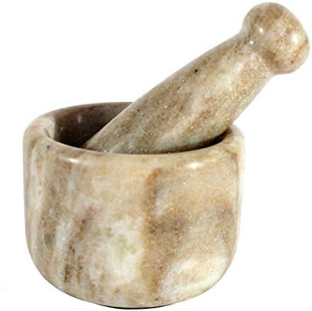 KLEO Stone Mortar and Pestle (Very Small Size) Ginger, Medicine Pills ...