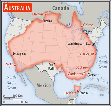 Size Comparison between Australia and the United States | Map ...