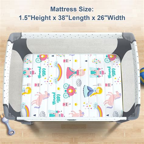Moonlight Family Noiseless Pack n Play Mattress, 38”x26” Premium Foam ...