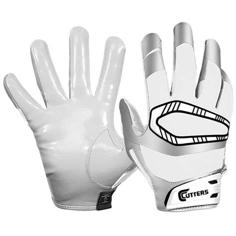 Cutters Rev Pro Receiver Gloves, White/Metallic Silver, Adult Small ...
