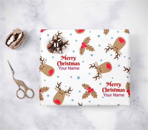 Personalised Festive Custom Christmas Wrapping Paper Printing