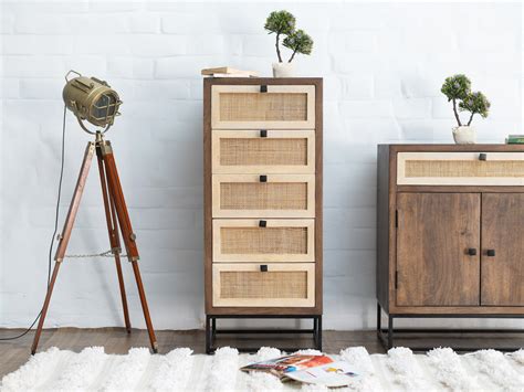 Duraster Irish Modern Chest Of Drawers With Cane Work | Duraster