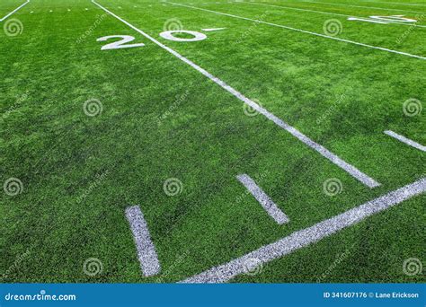 Football Field Green Yard Markers To Goal Line Touchdown Endzone Game ...