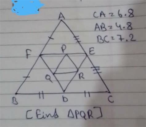 PLEASE HELP ME IN THIS MIDPOINT THEORM, FIND PQR, - Brainly.in